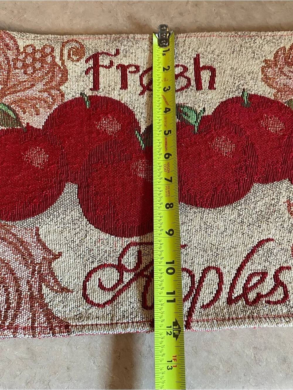 Vintage Tapestry Apples Placemats Set of 4 Kitchen Decor Cottagecore Rustic 90s